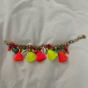 Vibrant Beaded and Cowrie Shell Bracelet